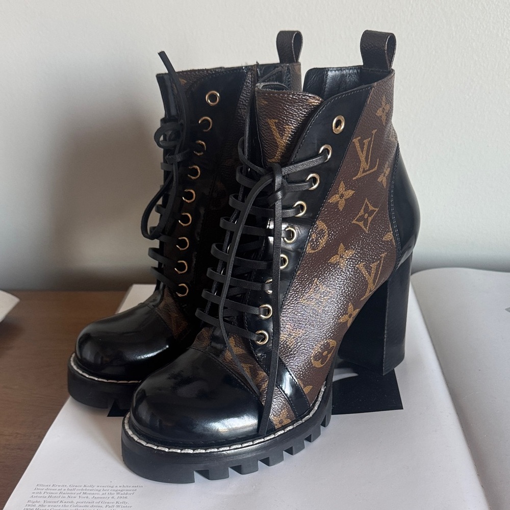 Louis Vuitton Black and Brown Women's Boots